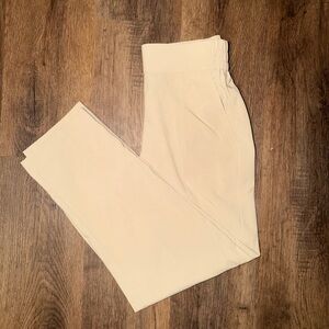 LOFT Cream Elastic-Waist Pull-On Pants